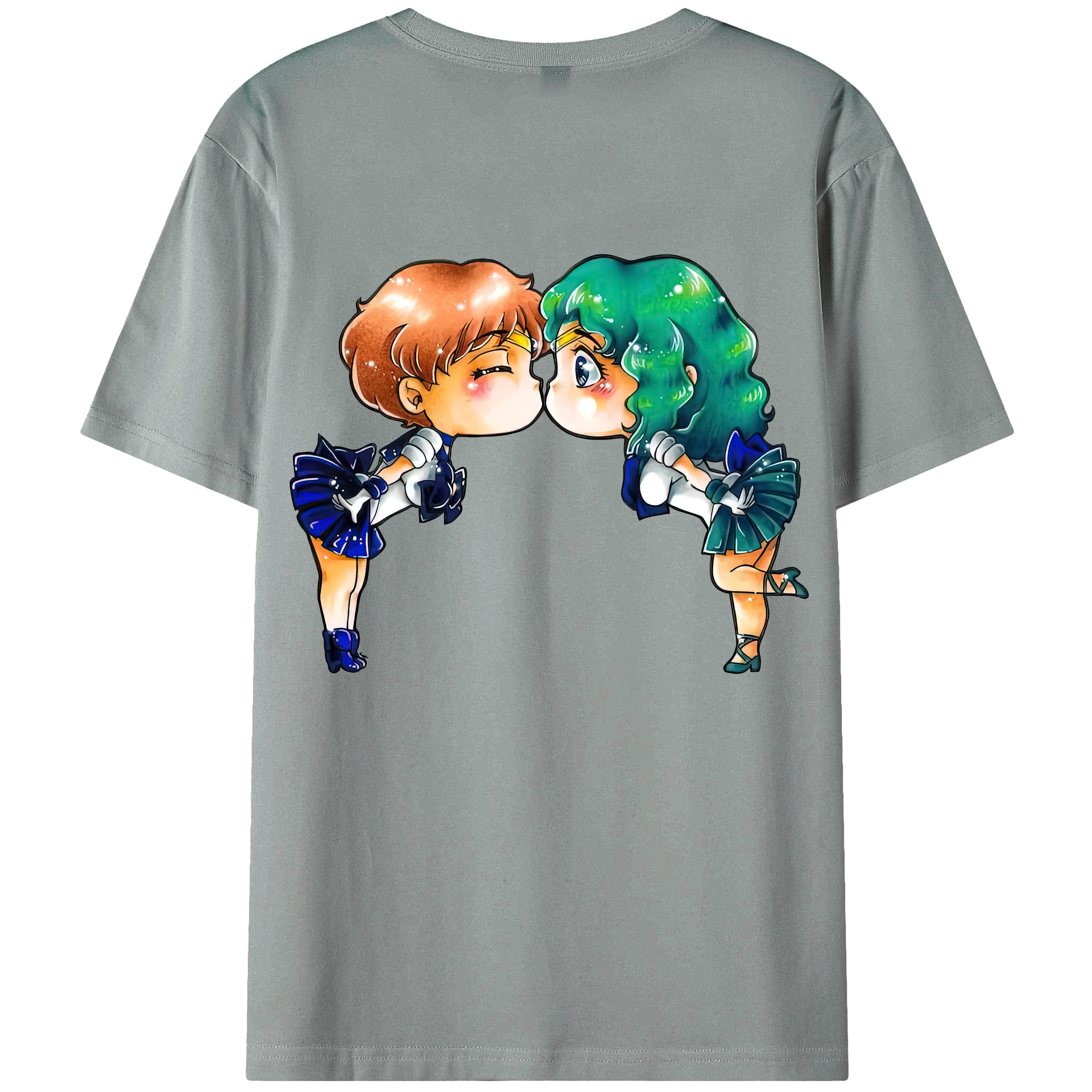 （画像用） 美少女戦士セーラームーン 天王はるか Sailor Moon Tenoh Haruka 綿100％ メンズ半袖Tシャツ（バックプリント） 通気性